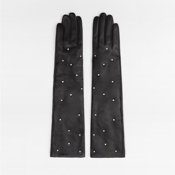 ZARA 100% LEATHER JEWEL GLOVES - Picture 2 of 5